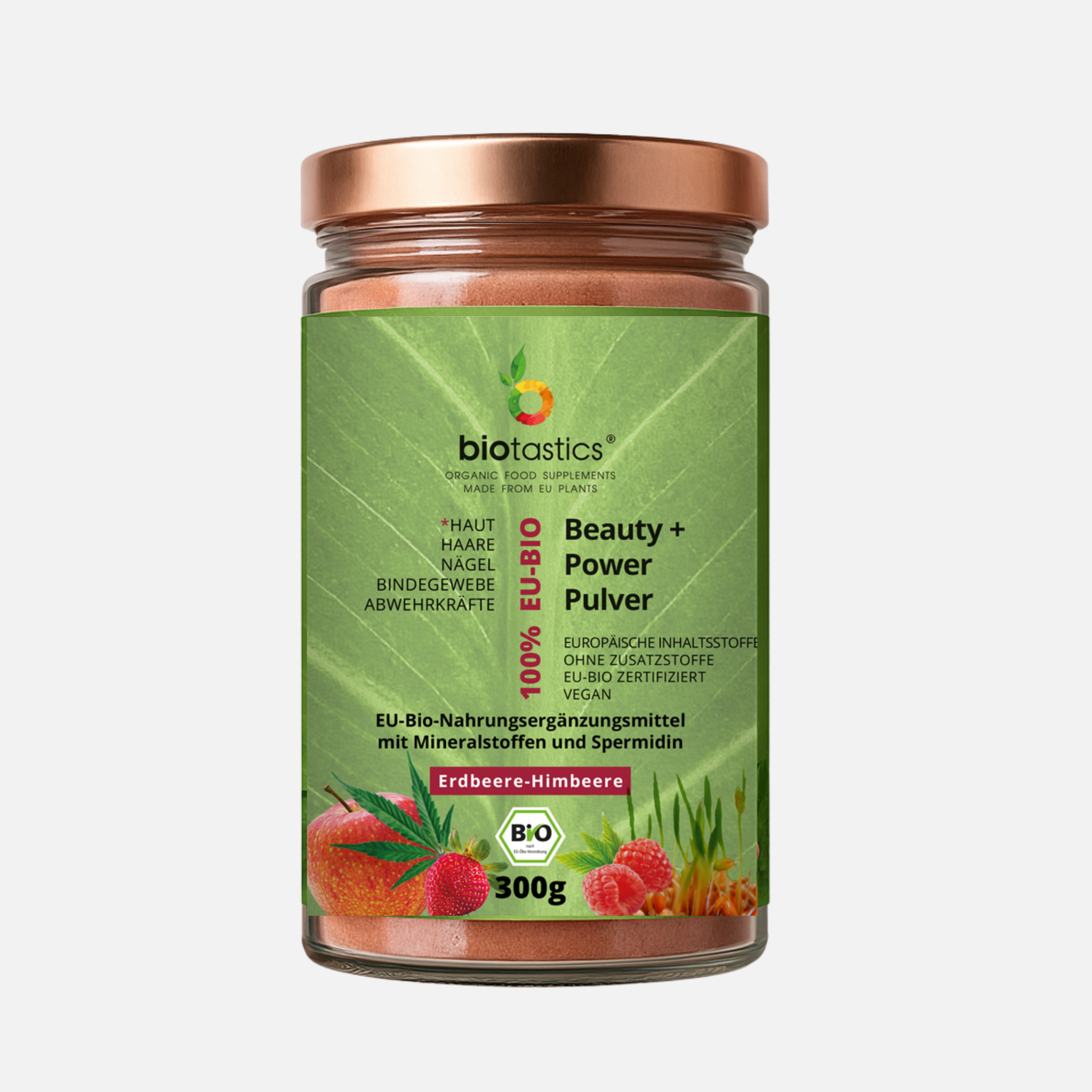 Bio Spermidin plus Superfood-Antioxidantien-Longevity Supplement-Beauty Power Pulver-von Biotastics Bio Nahrungsergänzung